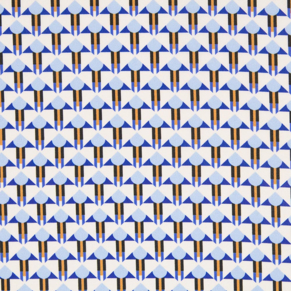 Satin Mat Géométrique Bleu - Ribes y Casals