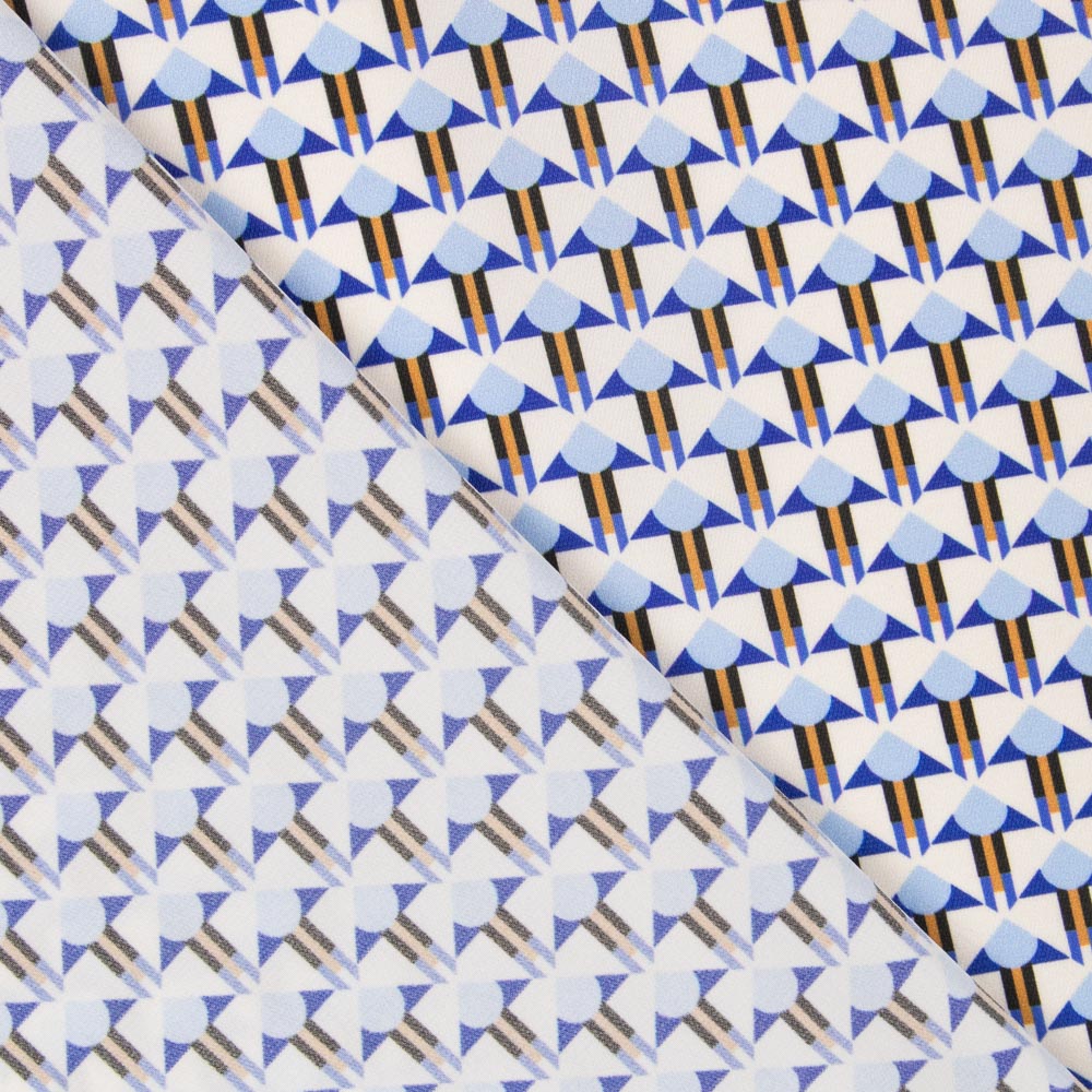 Satin Mat Géométrique Bleu - Ribes y Casals