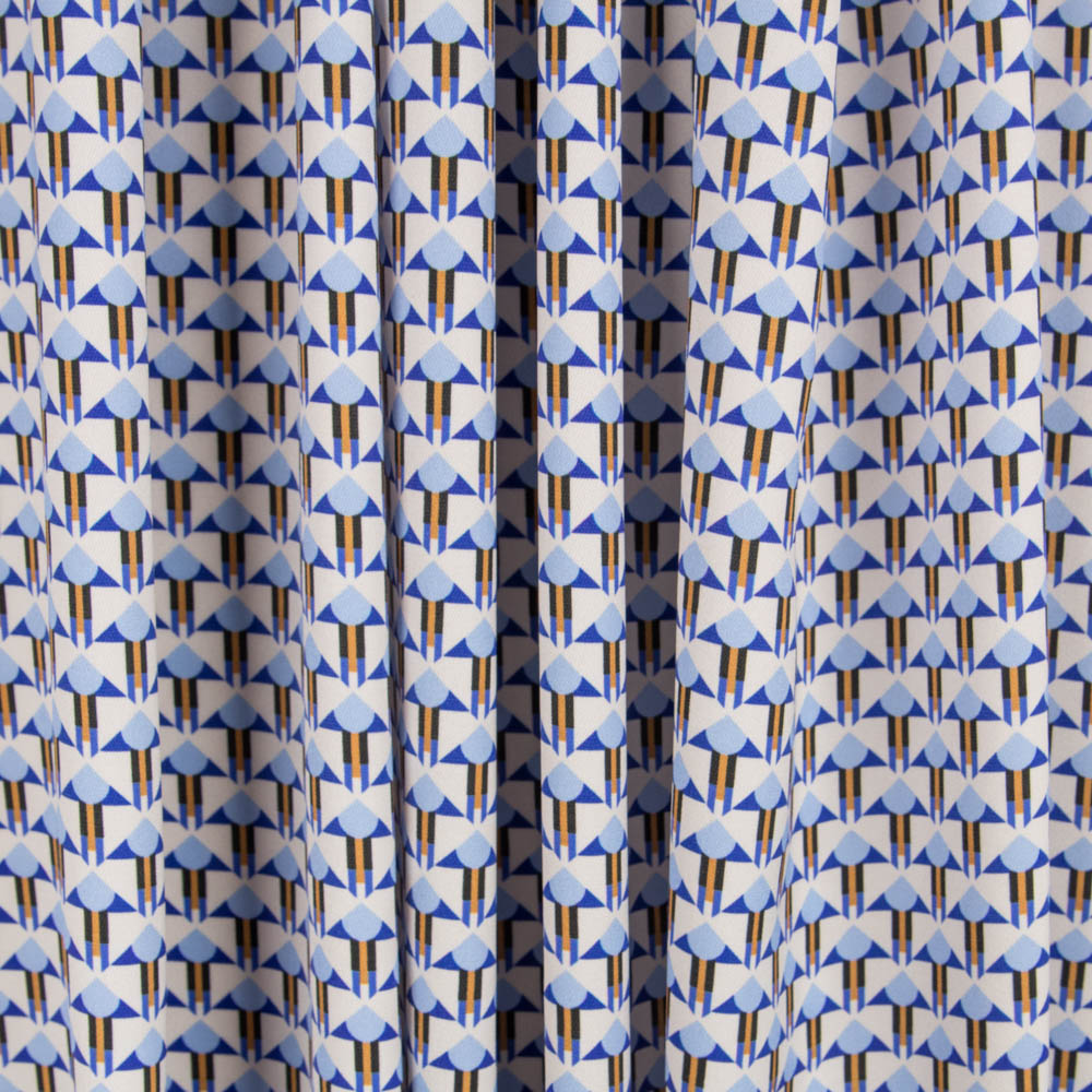 Satin Mat Géométrique Bleu - Ribes y Casals