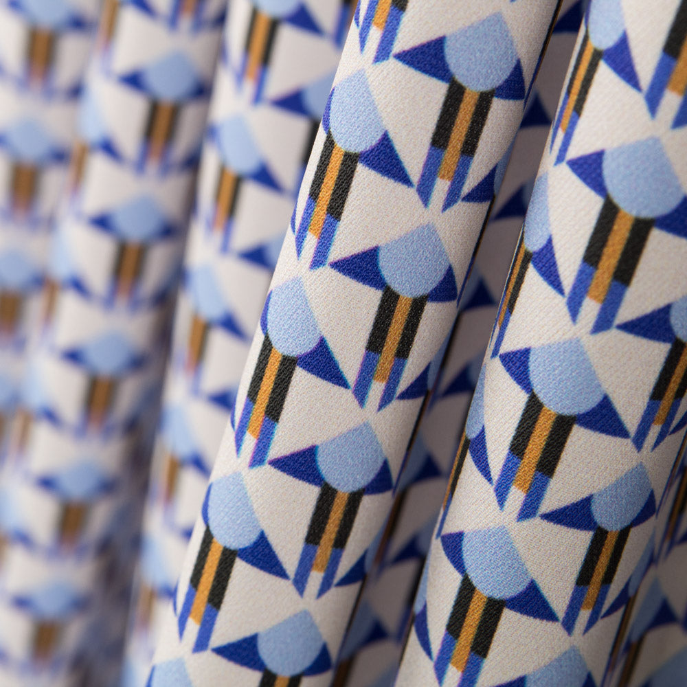 Satin Mat Géométrique Bleu - Ribes y Casals