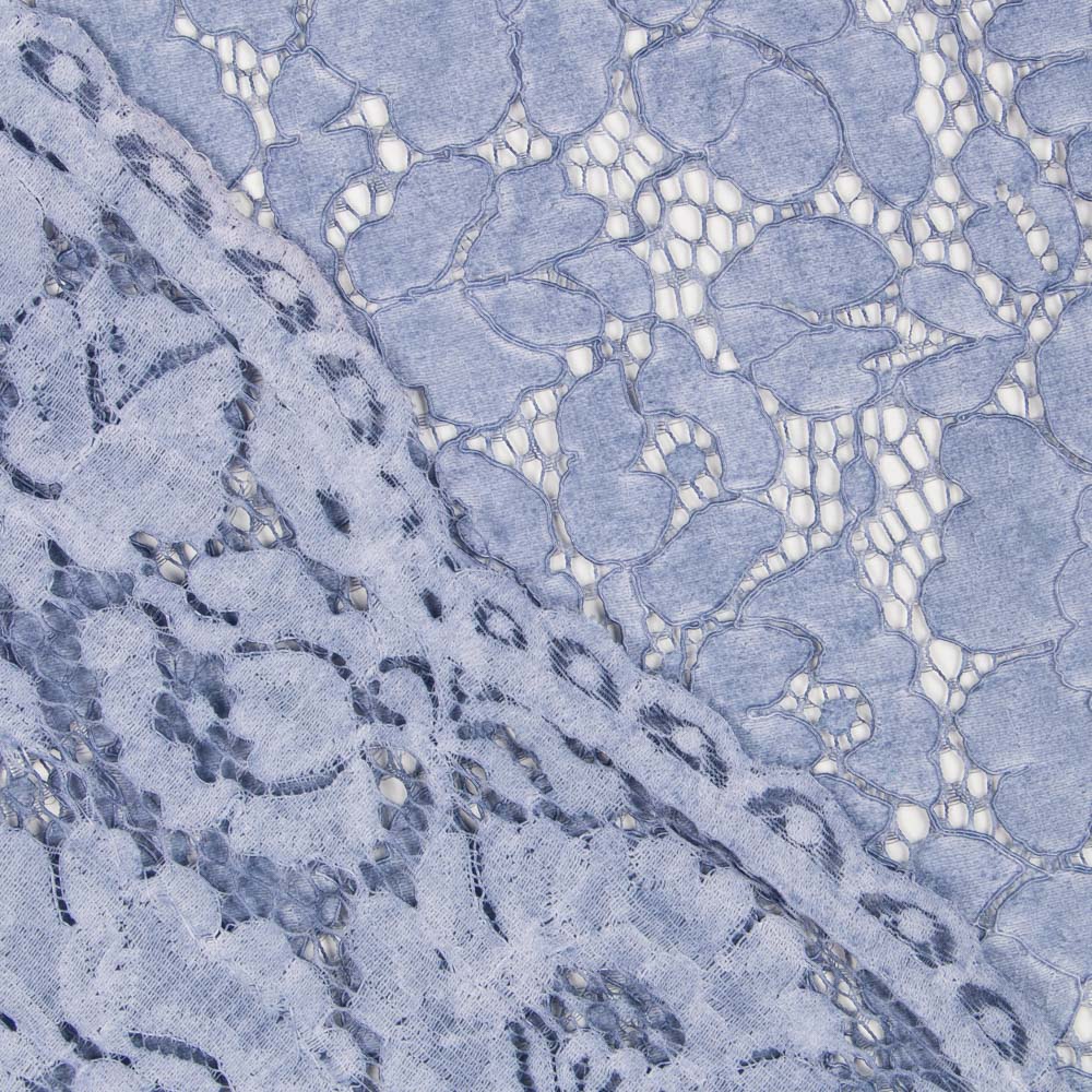 Dentelle Tie-dye Rebrodé Bleu - Ribes y Casals