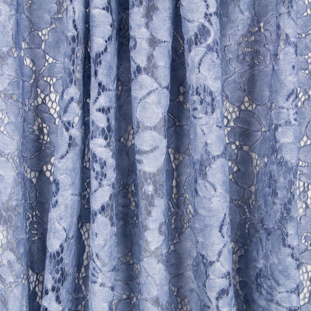 Dentelle Tie-dye Rebrodé Bleu - Ribes y Casals