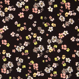 Spandex Lisse Fleurs Noires - Ribes y Casals