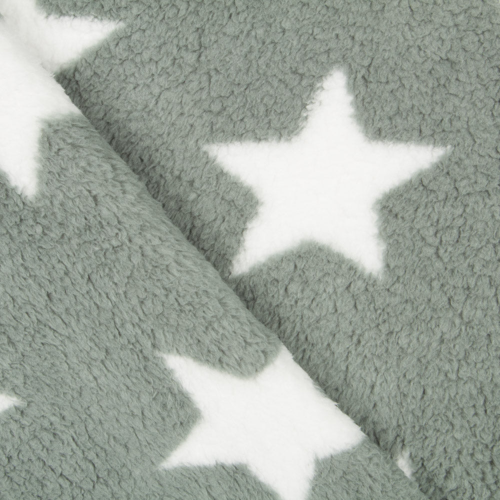 Minky Curly Étoiles Vert - Ribes y Casals