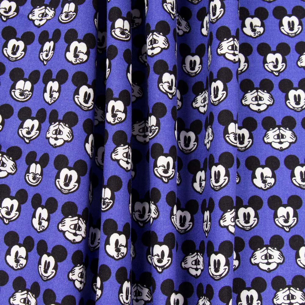 Algodón Mickey Face Azul - Ribes y Casals