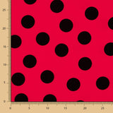 Crepe Pois Noir 33mm Rouge - Ribes y Casals