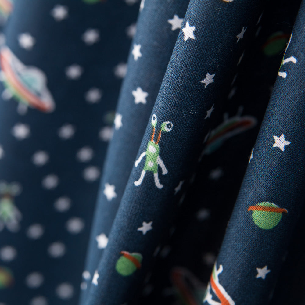 Popeline Coton Ovnis Bleu - Ribes y Casals