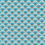 Popeline Coton Bleu Eventail - Ribes y Casals