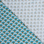 Popeline Coton Bleu Eventail - Ribes y Casals