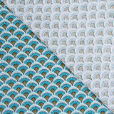 Popeline Coton Bleu Eventail - Ribes y Casals