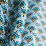 Popeline Coton Bleu Eventail - Ribes y Casals