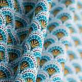 Popeline Coton Bleu Eventail - Ribes y Casals