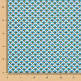 Popeline Coton Bleu Eventail - Ribes y Casals