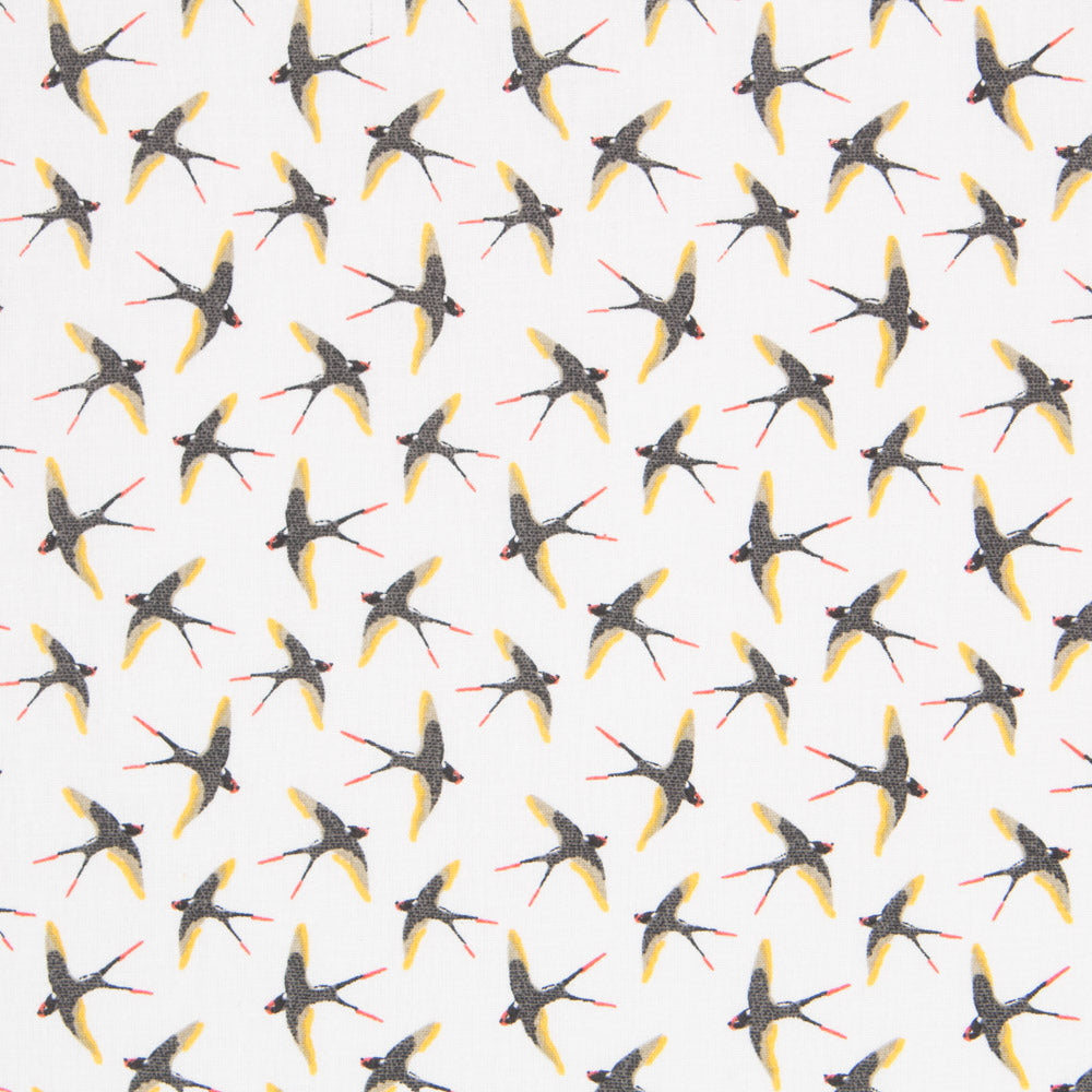 Popeline Coton Oiseaux Écru - Ribes y Casals