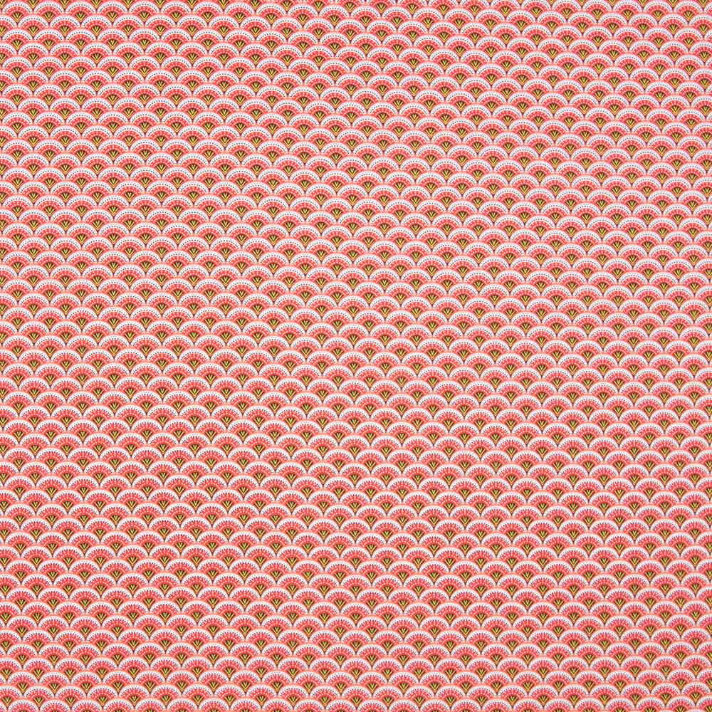 Popeline Coton Rouge Eventail - Ribes y Casals