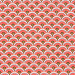 Popeline Coton Rouge Eventail - Ribes y Casals