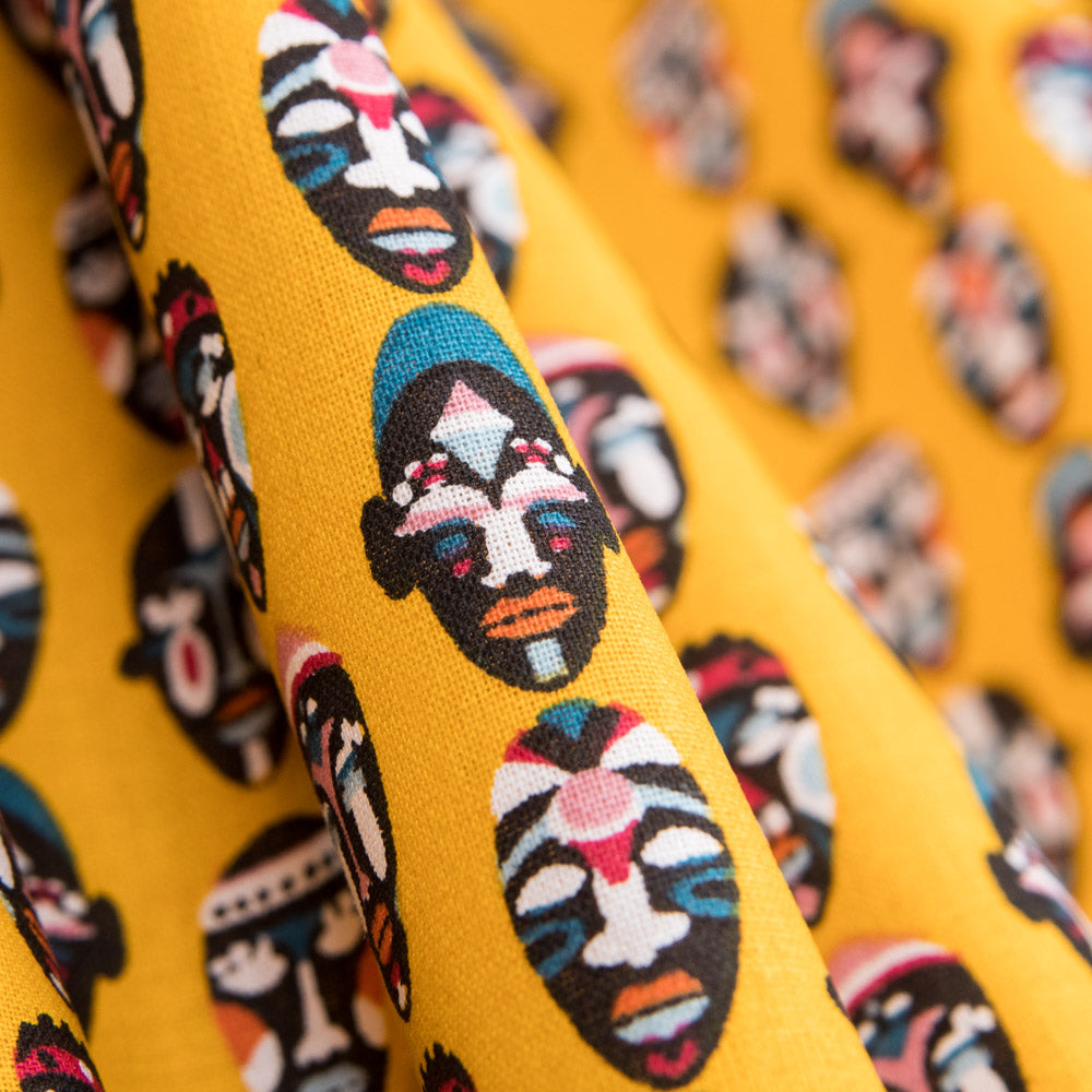 Popeline Coton Tribu Jaune - Ribes y Casals