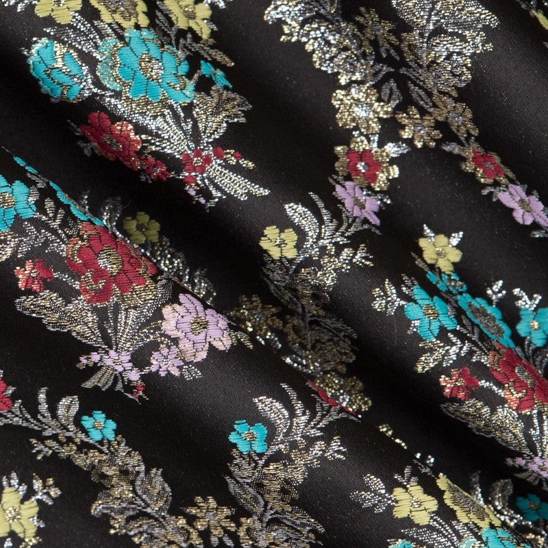 Jacquard Lurex Bouquet Noir - Ribes y Casals