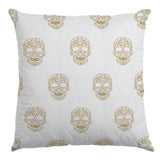 Retal Jacquard Lurex Calavera Cruda Oro 75x140 cm - Ribes y Casals