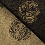 Jacquard Lurex Black Skull Or - Ribes y Casals