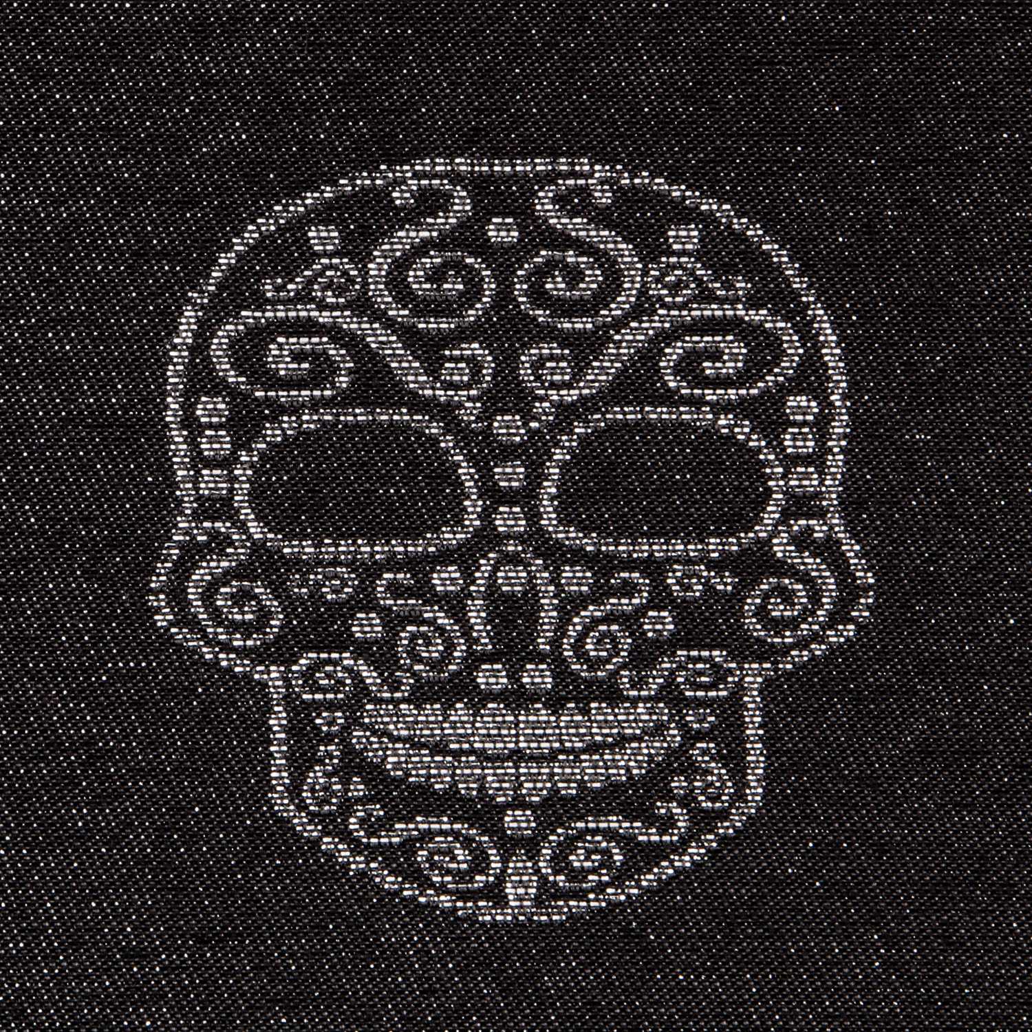 Jacquard Lurex Black Skull Argent - Ribes y Casals