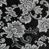 Jacquard Lurex Floral Noir Argent - Ribes y Casals