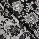 Jacquard Lurex Floral Noir Argent - Ribes y Casals
