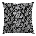 Jacquard Lurex Floral Noir Argent - Ribes y Casals