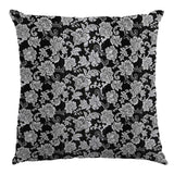 Jacquard Lurex Floral Noir Argent - Ribes y Casals