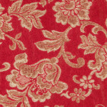 Jacquard Lurex Floral Rouge Or - Ribes y Casals