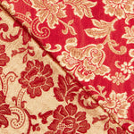 Jacquard Lurex Floral Rouge Or - Ribes y Casals