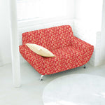 Jacquard Lurex Floral Rouge Or - Ribes y Casals