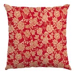 Jacquard Lurex Floral Rouge Or - Ribes y Casals