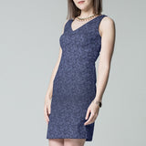 Jacquard Spandex Bleu Nuit - Ribes y Casals