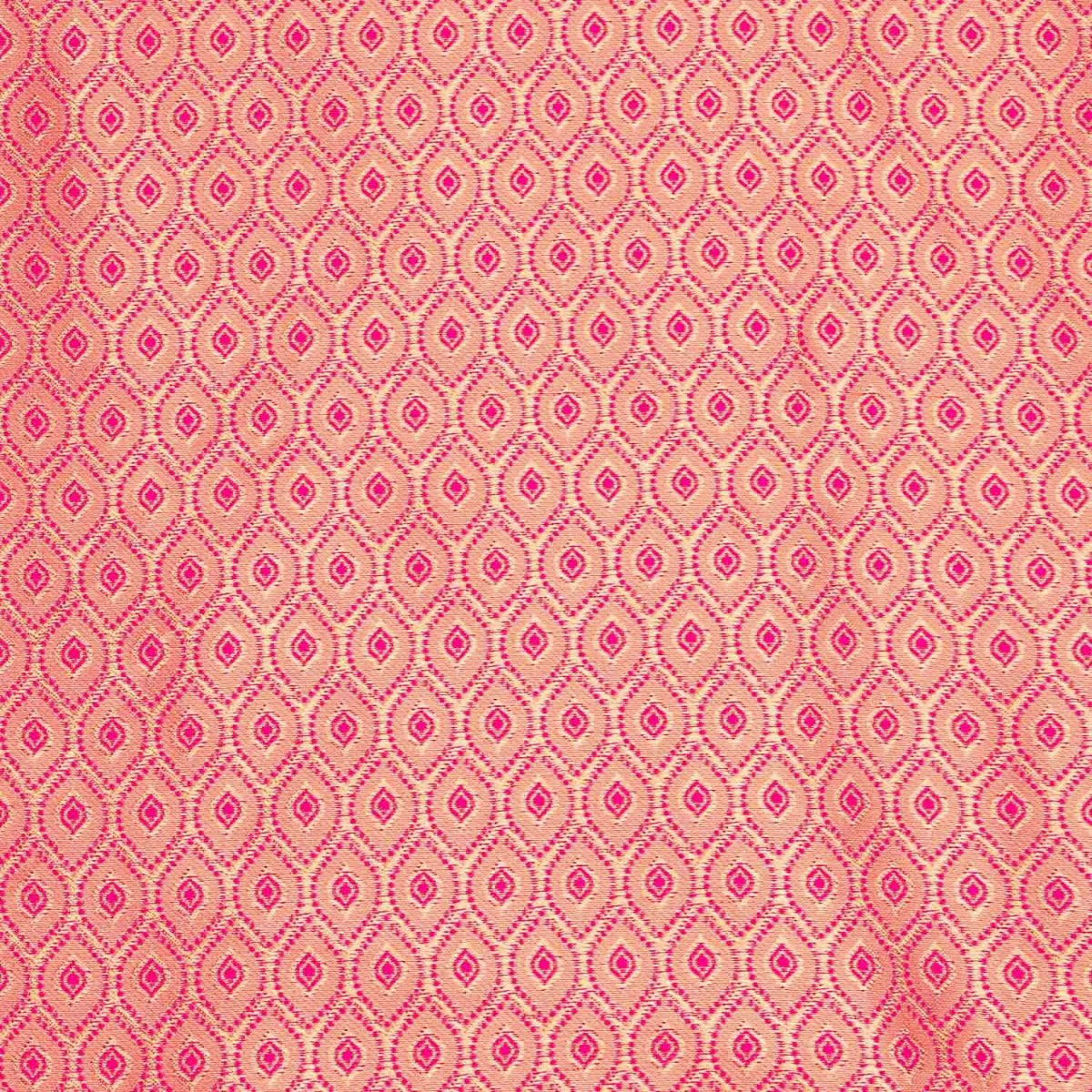 Tissu jacquard bicolore à motif de diamants fuchsia - Ribes y Casals