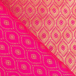 Tissu jacquard bicolore à motif de diamants fuchsia - Ribes y Casals
