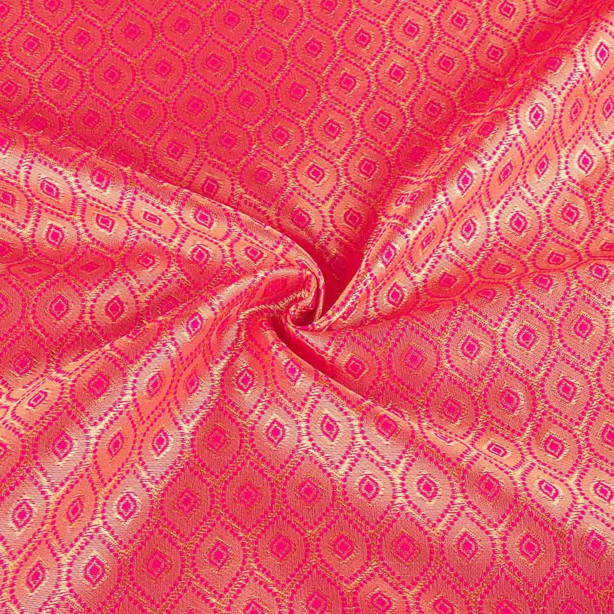 Tissu jacquard bicolore à motif de diamants fuchsia - Ribes y Casals