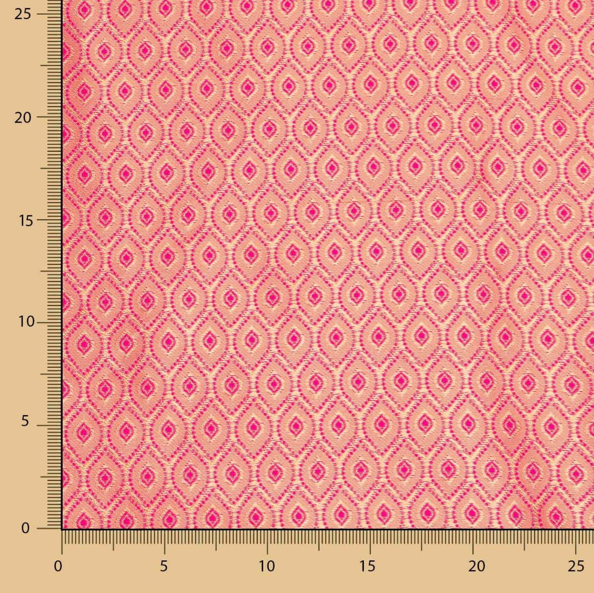 Tissu jacquard bicolore à motif de diamants fuchsia - Ribes y Casals