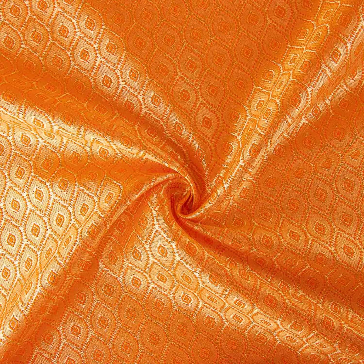Tissu jacquard bicolore à motif de diamants orange - Ribes y Casals