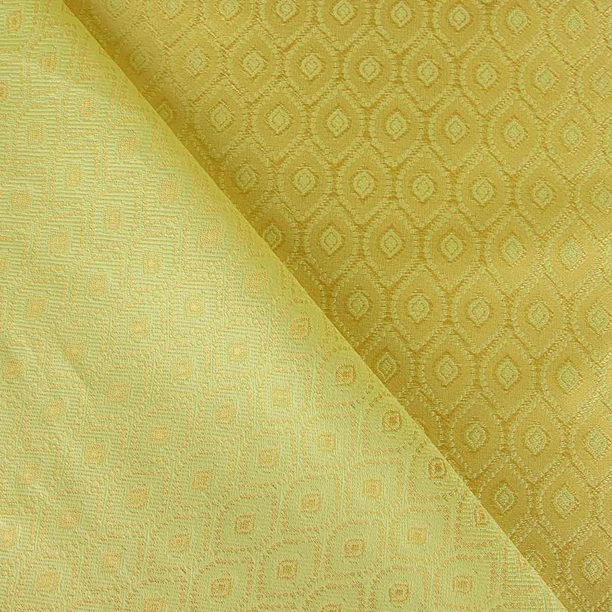 Tissu jacquard bicolore avec motif diamant vert citron vert - Ribes y Casals