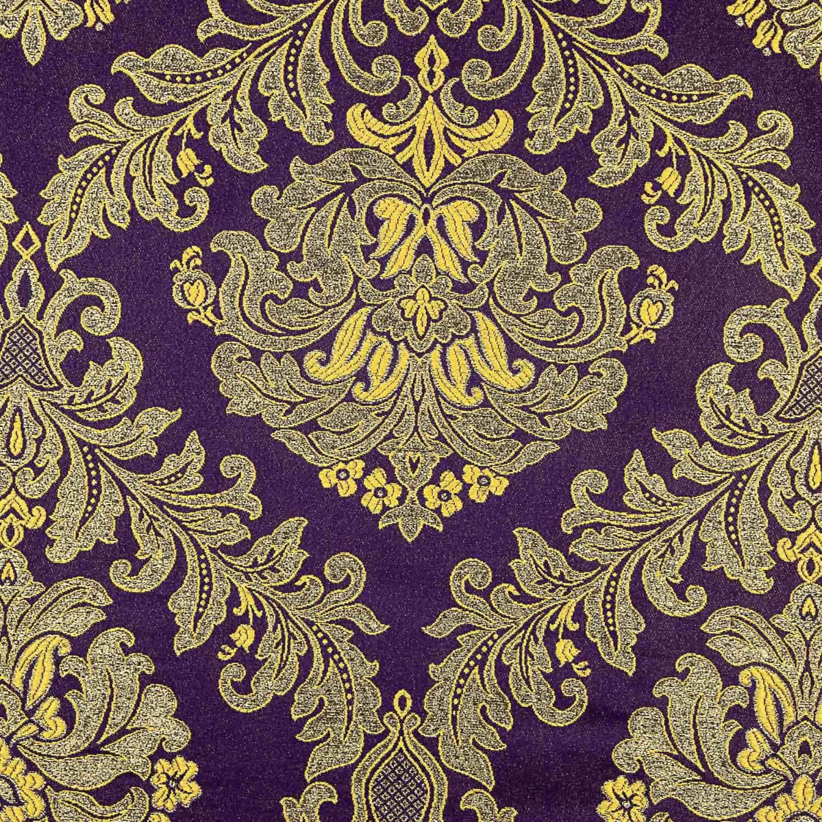 Brocart Jacquard Florence Violet et Or - Ribes y Casals
