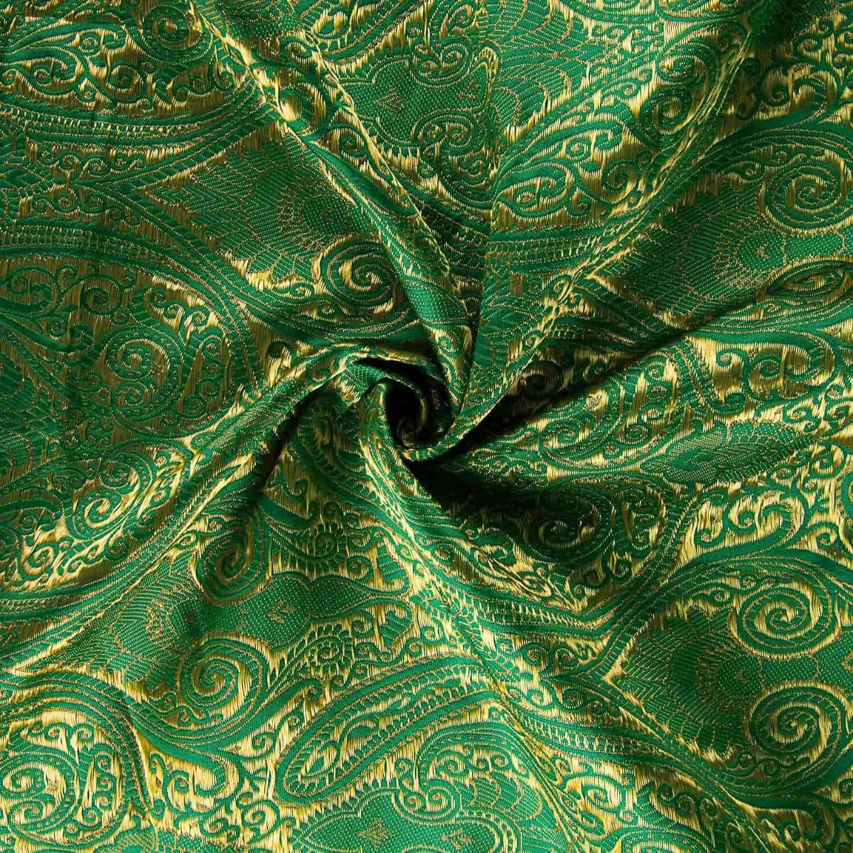 Tissu Jacquard Paisley vert - Ribes y Casals