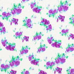 Jacquard Polyester Fleurs Mauve Pistache - Ribes y Casals