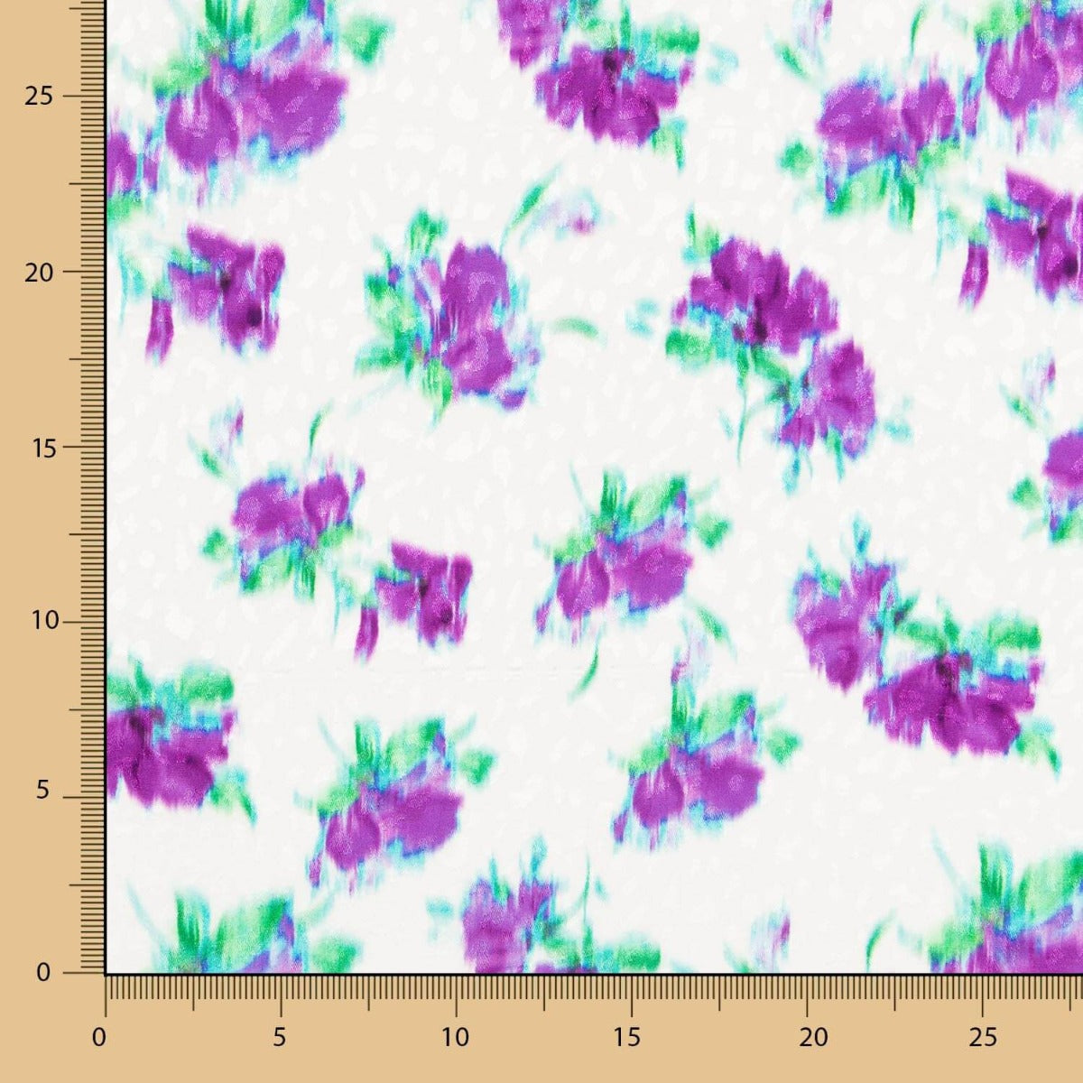 Jacquard Polyester Fleurs Mauve Pistache - Ribes y Casals