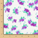 Jacquard Polyester Fleurs Mauve Pistache - Ribes y Casals