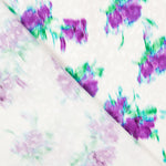 Jacquard Polyester Fleurs Mauve Pistache - Ribes y Casals
