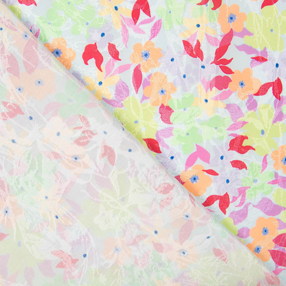 Jacquard Polyester Jardin Bleu - Ribes y Casals