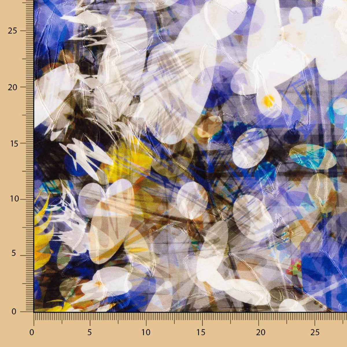 Jacquard Broderie Fleur Pois Bleu - Ribes y Casals