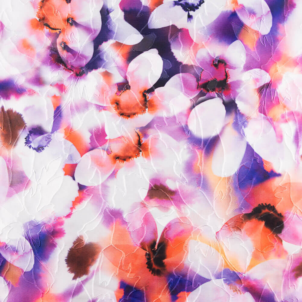 Jacquard Broderie Fleur Violet - Ribes y Casals