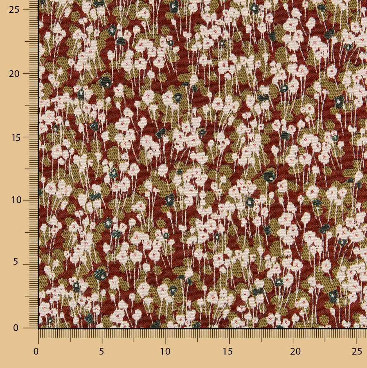 Retal Jacquard Tapicería Bosque Granate 100x140 cm - Ribes y Casals